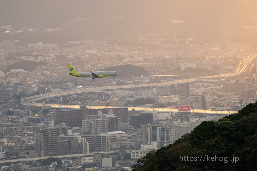 井野山,福岡県糟屋郡宇美町,井野公園,唐山城跡,福岡空港,飛行機,福岡市,百道,天神,福岡都市高速,脊振山,九千部山,春日市,大野城市