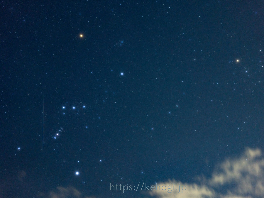 ふたご座流星群,極大日,星空,流れ星,双子座,撮影,カメラ,オリオン座