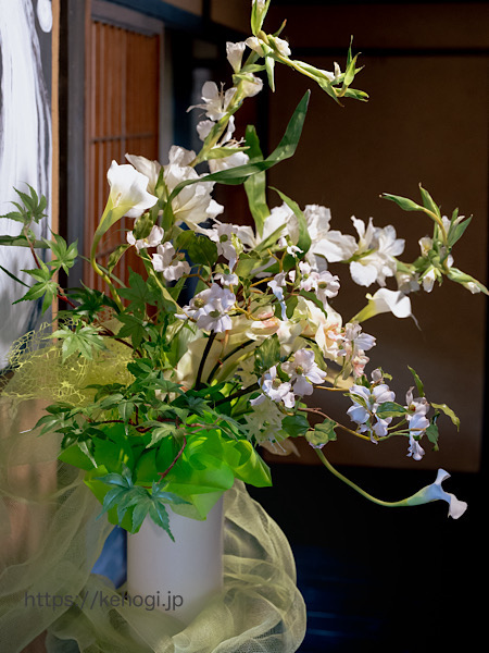 古民家カフェ,カフェ華蔵,かぐら,福岡県筑紫野市,生け花,生花